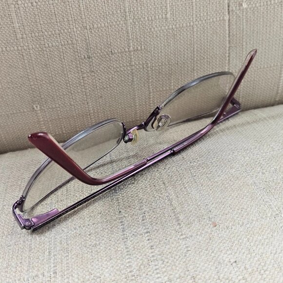 bebe Women Eyeglasses Frame Plum Tone BB5188 Half Rim Glasses Frame 53[]17 140 - Picture 7 of 14